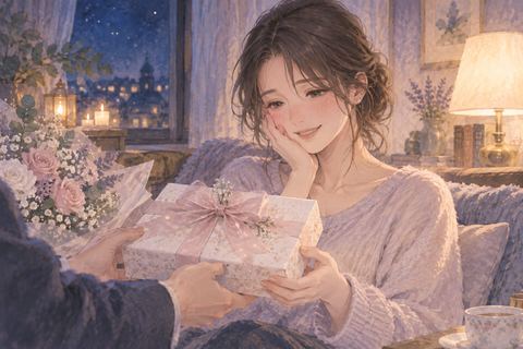 結婚祝いの包みを受け取り穏やかに微笑む人物の夢