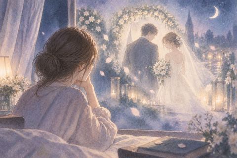 昔の恋人との結婚式の場面を少し離れたところから見つめる人物の夢