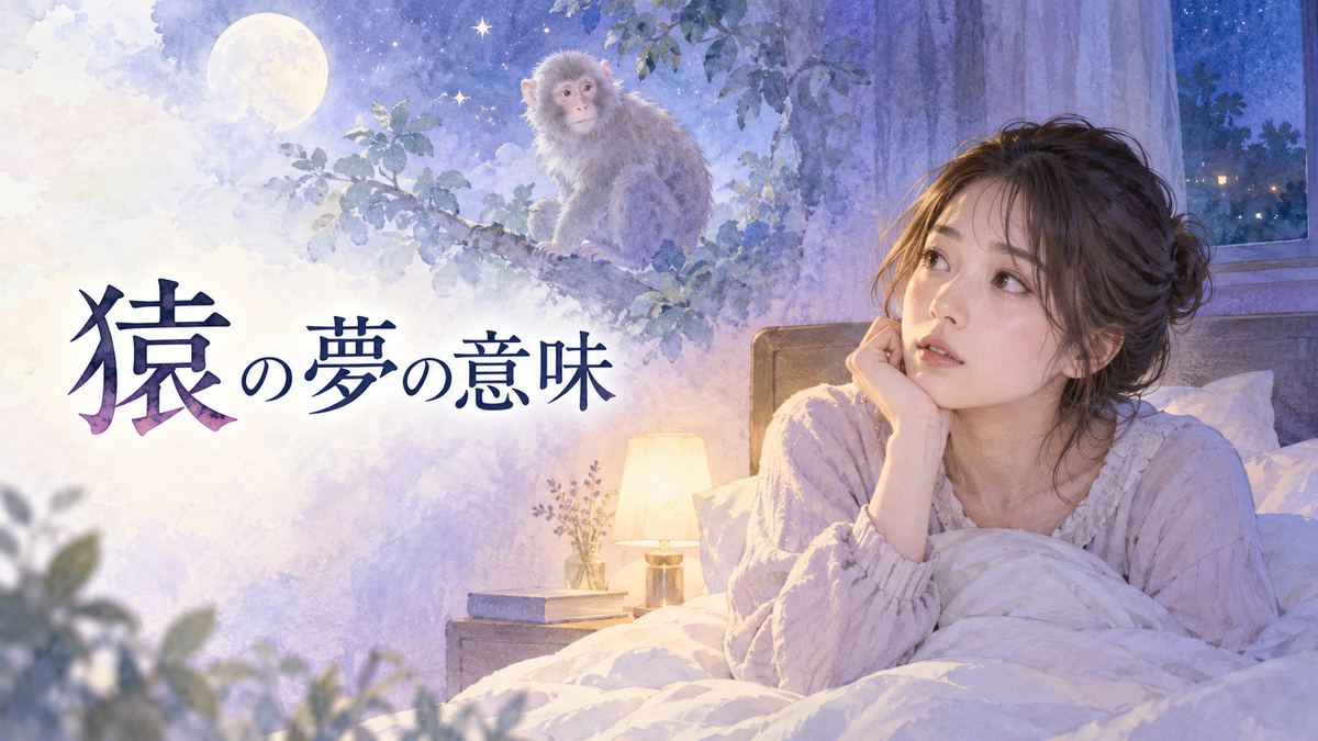 夜に目覚めて猿の夢を思い返す大人の女性