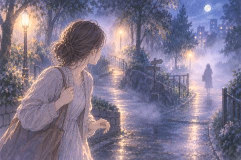 霧の夜道で母親を探す女性の夢