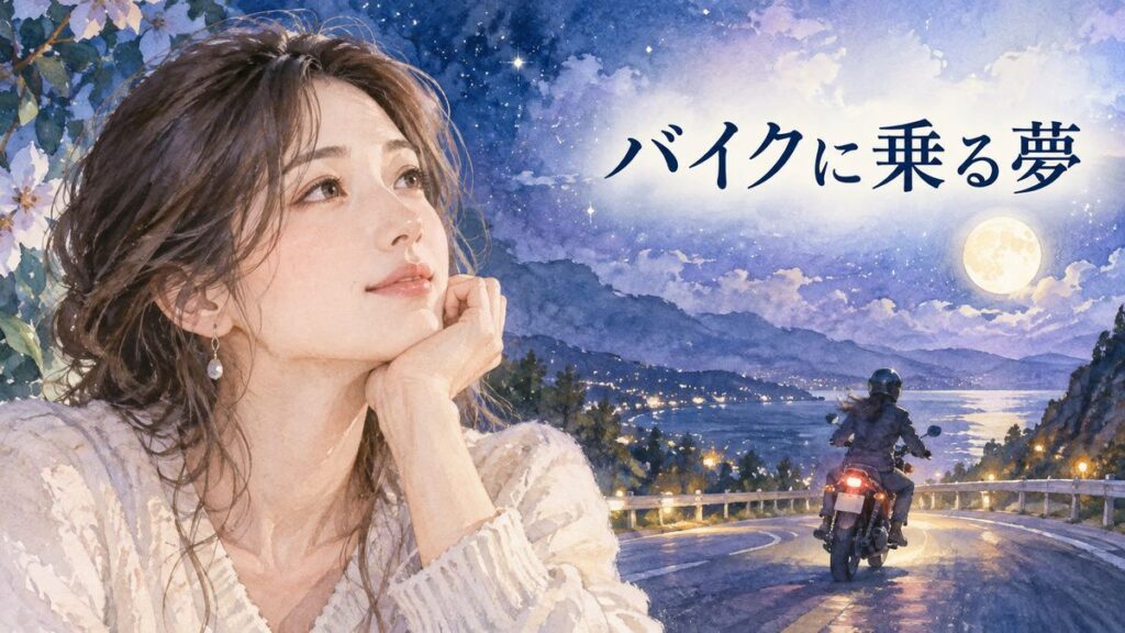 夜道を走るバイクを思い浮かべる大人の女性