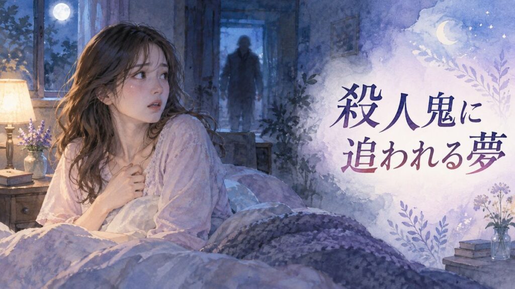 夜に目覚めた大人の女性と遠くに残る人影の夢
