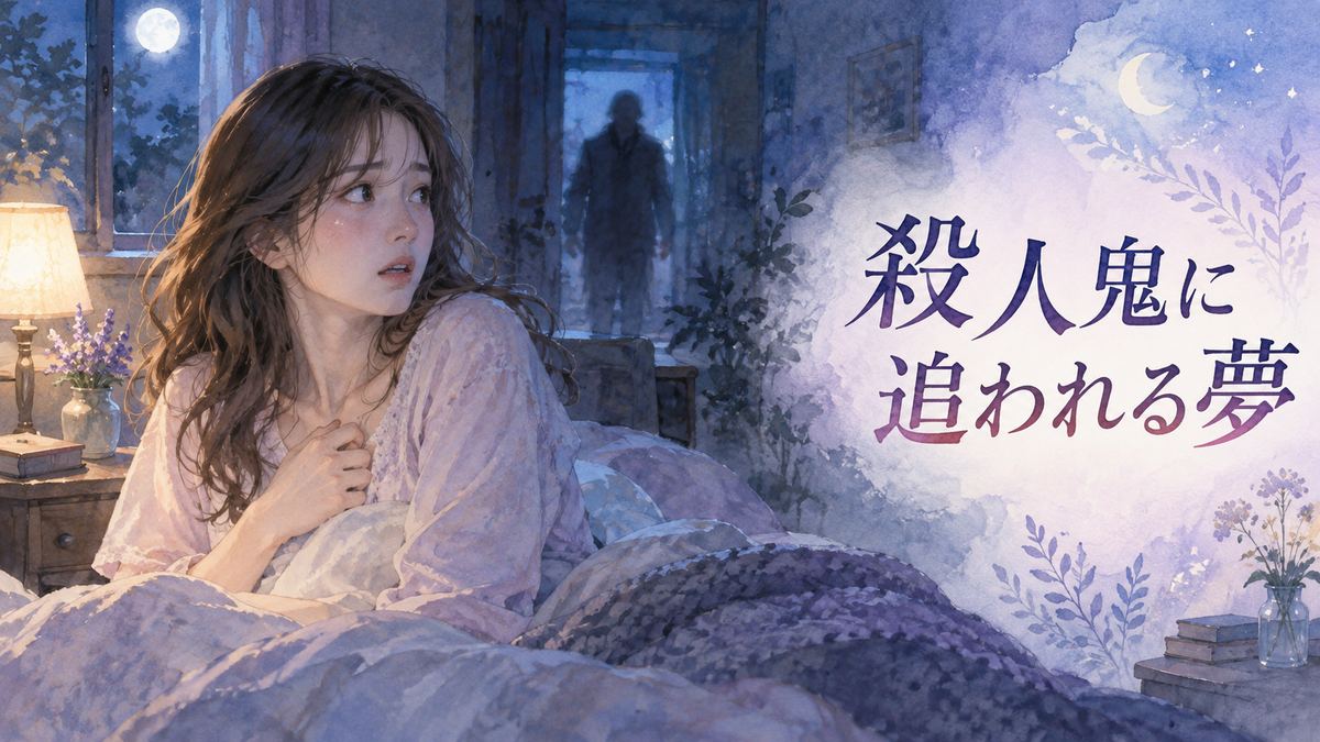 夜に目覚めた大人の女性と遠くに残る人影の夢