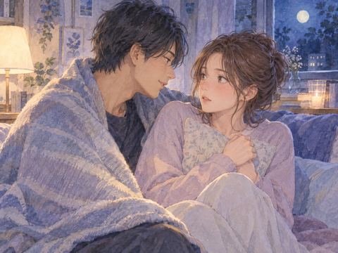 布をまとった身近な成人と向き合う女性