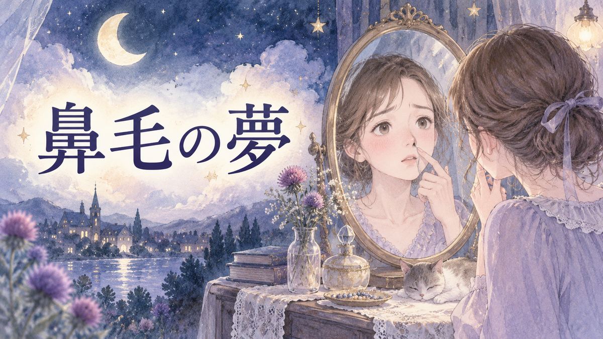 鏡を見ながら鼻毛を気にする大人の女性