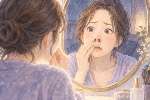 たくさん伸びた鼻毛に戸惑う女性