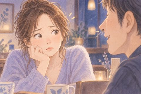 向かい合う相手の鼻毛に気づく女性