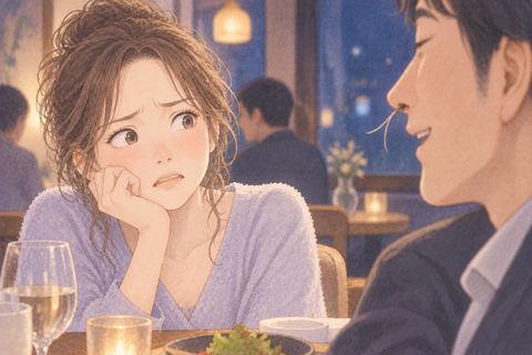 相手の長い鼻毛を気にして見る女性