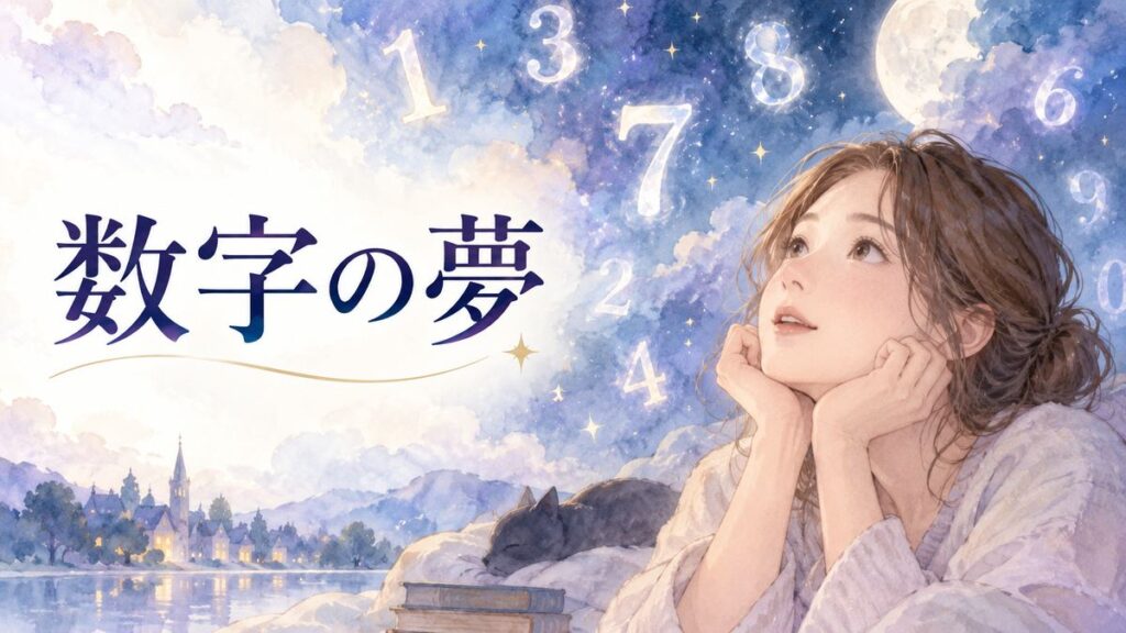 浮かぶ数字を見つめる大人の女性