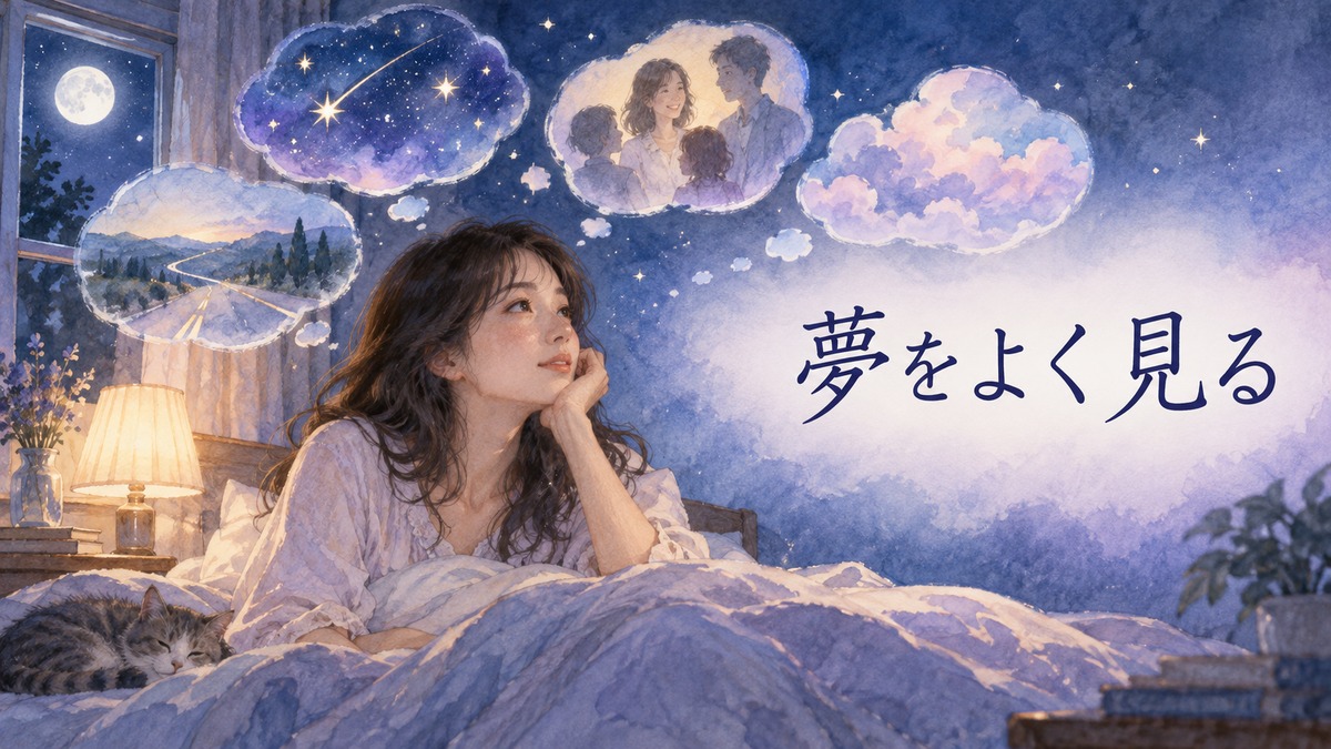 眠りから目覚めて夢の断片を思い出す大人の女性