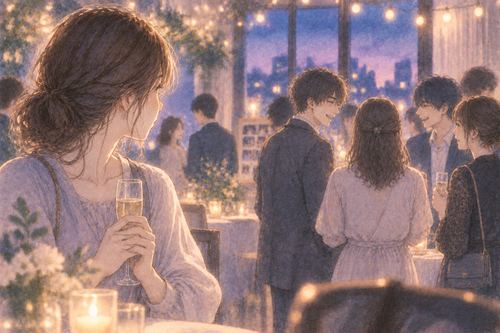 同窓会で昔好きだった人と昔の友人たちに再会する女性の夢
