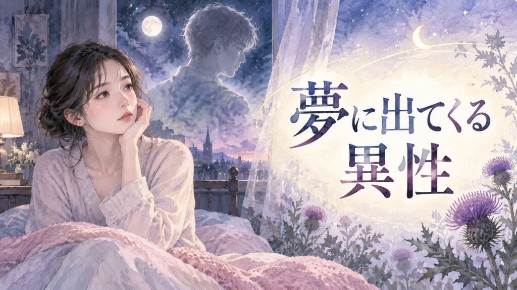 夜明け前の部屋で夢に出てきた男性の面影を思い返す大人の女性