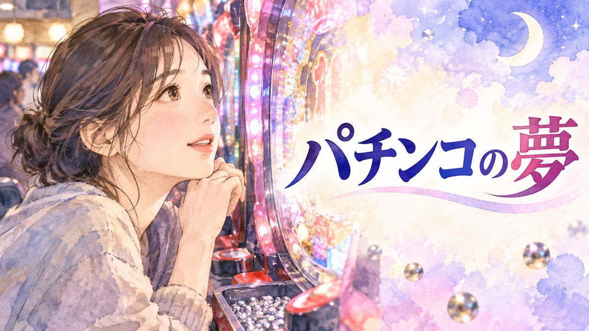 パチンコ台の光を見つめる大人の女性
