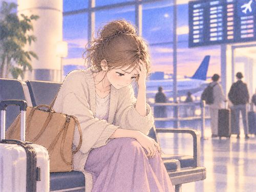 忘れ物に気づき自分へ苛立つ女性