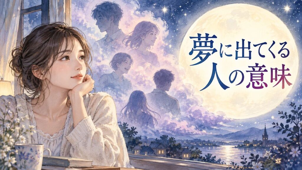 夜の窓辺で夢に現れた複数の人影を思い返す大人の女性
