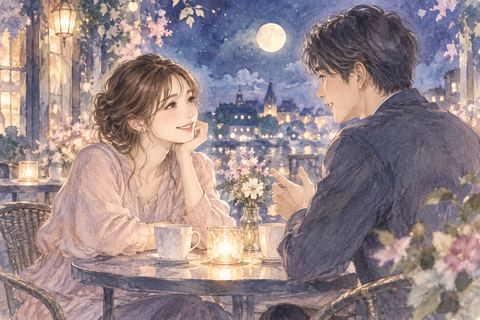 夢の中で好きな人と笑顔で話す大人の女性