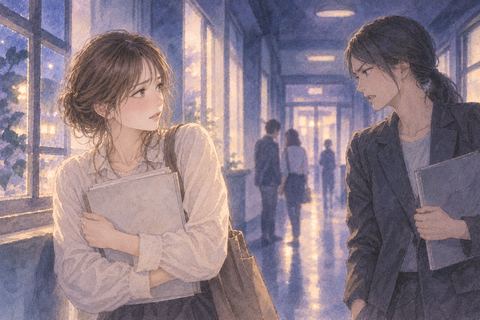 夢の中で苦手な人と距離を取る女性
