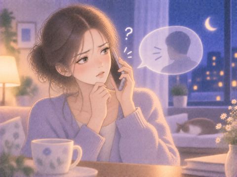 間違い電話に戸惑う女性