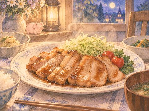 皿に盛られた温かな豚肉料理