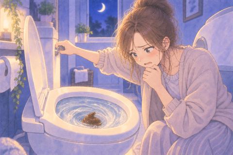 何度流しても便器にうんこが残り困る人物
