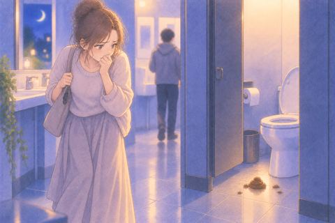 他人が残したうんこを前に戸惑う人物