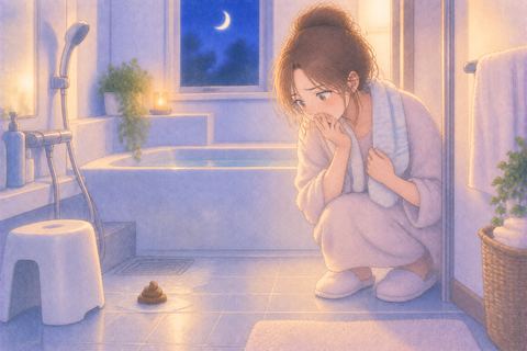 浴室のうんこを見て戸惑う人物の夢