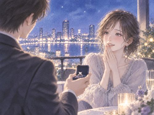 好きな人からのプロポーズに胸を高鳴らせる女性