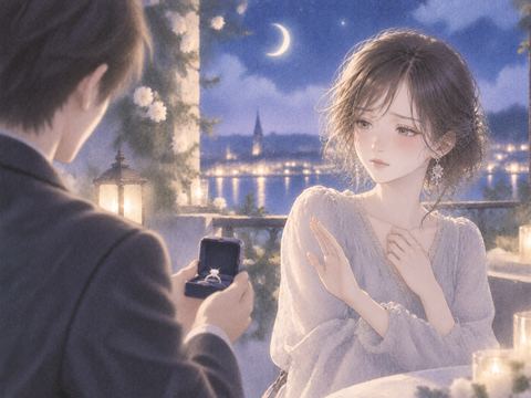 プロポーズに静かに首を振る女性