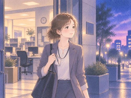 昔の会社からもう一度出ていく女性