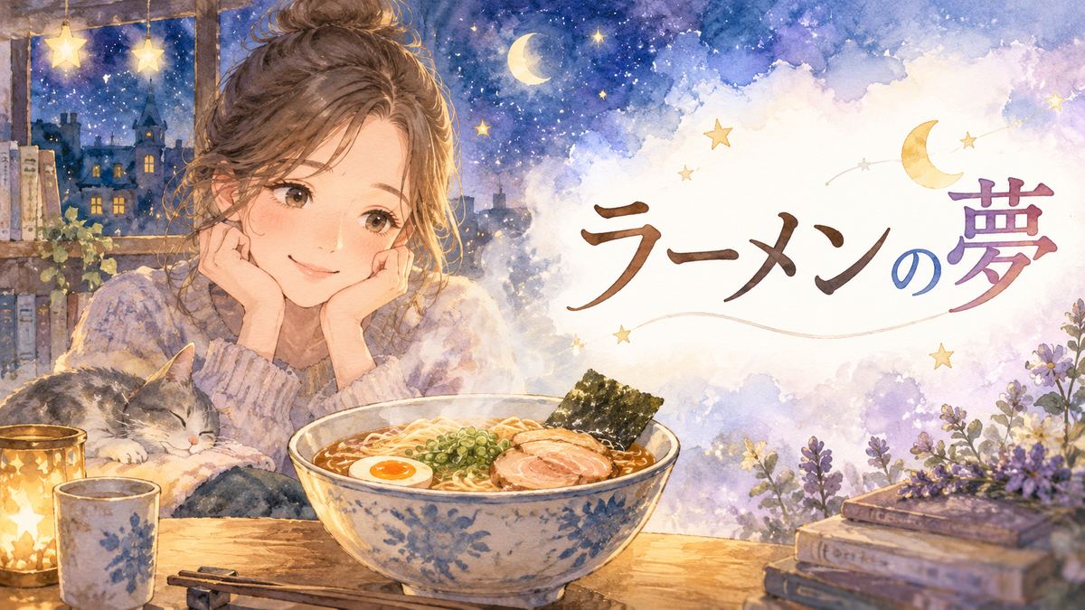 湯気の立つラーメンを見つめる大人の女性