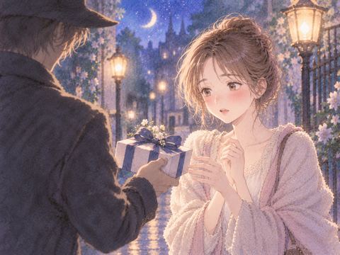 知らない人からの贈り物に戸惑う女性
