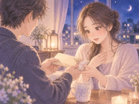 パートナーから現金の入った封筒を受け取る女性