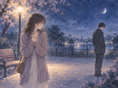 片思い相手を前に不安そうに立つ女性