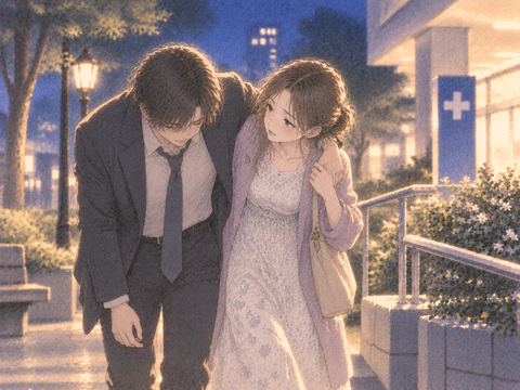 怪我をした人へ肩を貸す人物