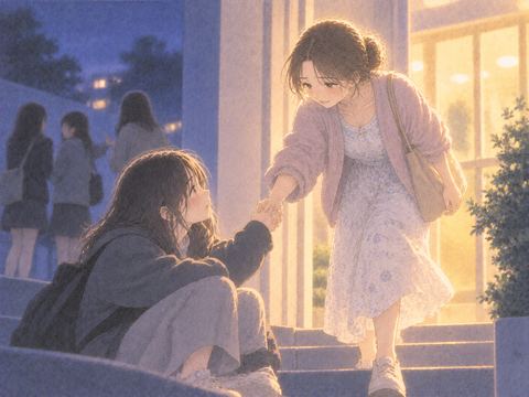 孤立した人を明るい場所へ連れ出す人物