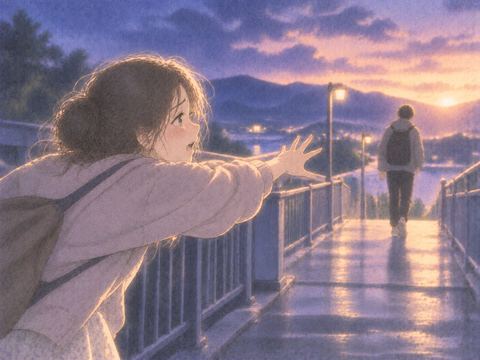 離れた相手へ懸命に手を伸ばす人物