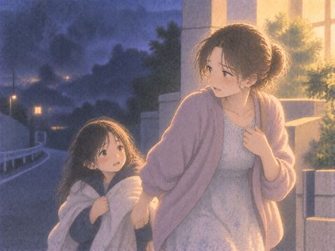 救助後も不安そうに振り返る人物