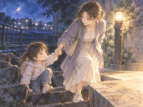 危ない場所から子供を連れ出す大人
