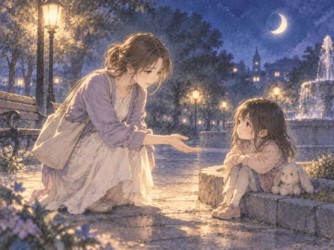 ひとりでいる知らない子供へ近づく大人