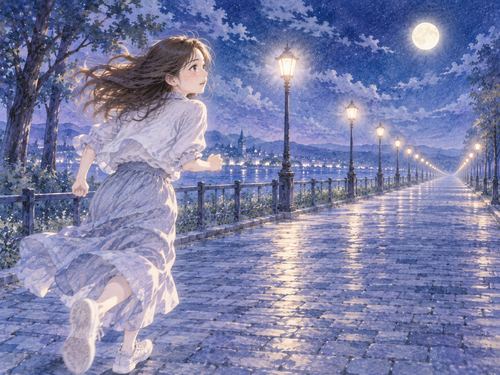 懸命に走っても景色が変わらない女性