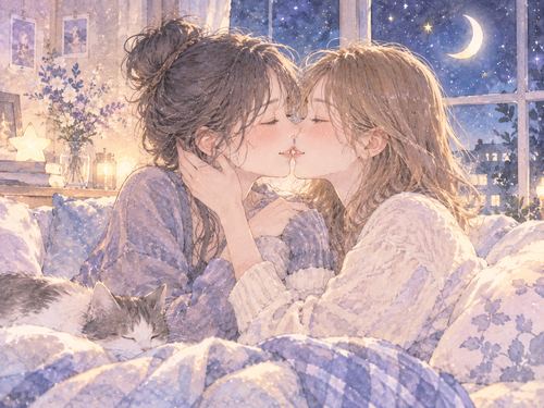 親しい女性同士が穏やかに顔を近づける夢の場面