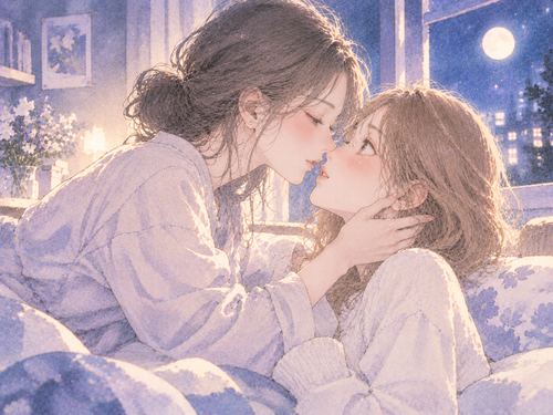 女性が自分から同性へ顔を近づける夢の場面