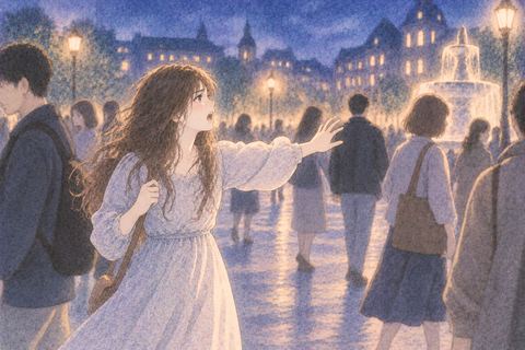 人々の中で呼びかけても気づかれない女性