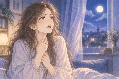 声が出ず戸惑う表情の女性