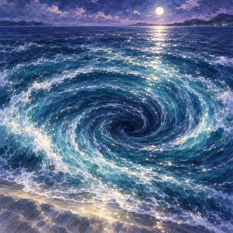 海面に広がる大きな渦