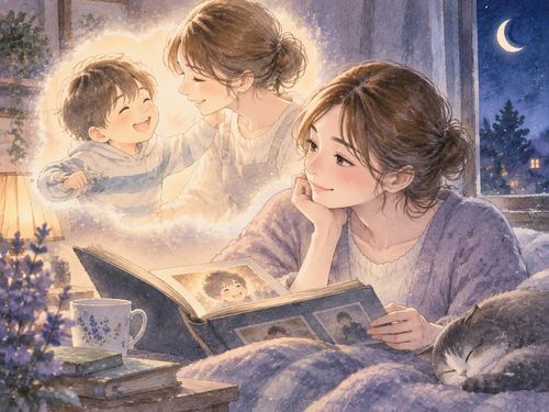 幼い息子と母親の思い出を描いた夜の夢