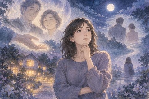 親の姿と安心や期待の記憶を戸惑いながら見つめる人物の夢