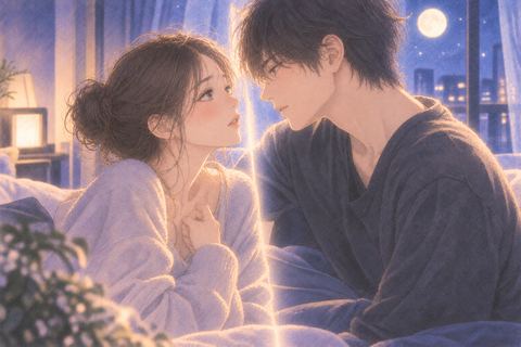 近づいた二人の間に薄い光の境界が残る夢