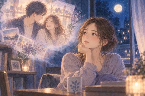 現在の自分の背後に昔の恋人との記憶が淡く浮かぶ夢