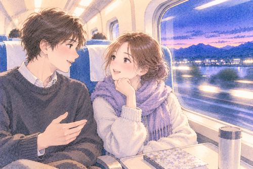 新幹線で隣り合って座る女性と異性